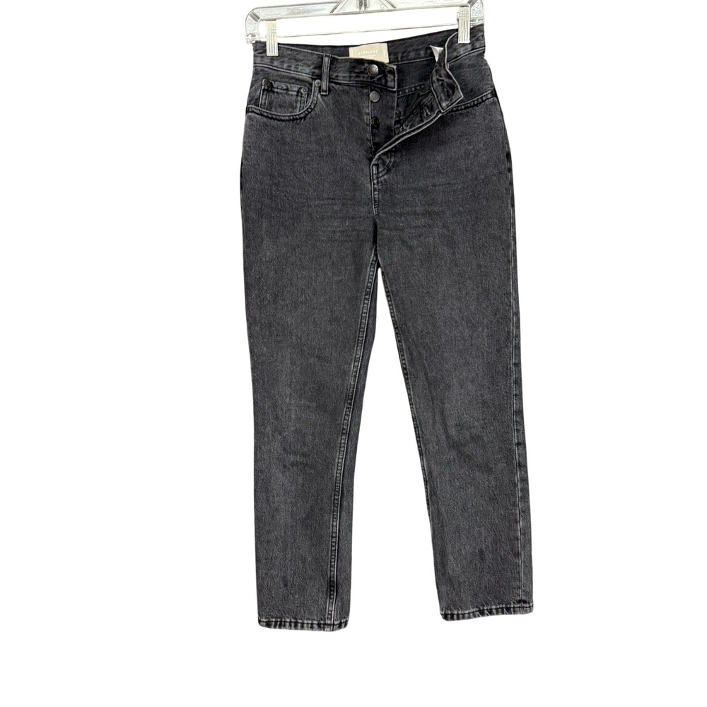 Everlane Jeans Womens 24 Ankle Washed Black The 90s Cheeky Button Fly Organic